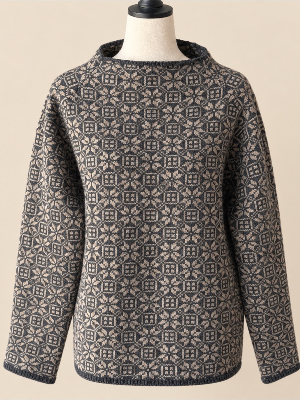 Hand-Knit Nordic Wool/Cashmere Sweater M